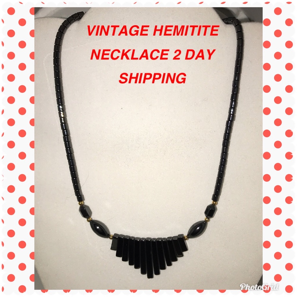 5 FOR $25 VINTAGE HEMATITE NECKLACE GORGEOUS